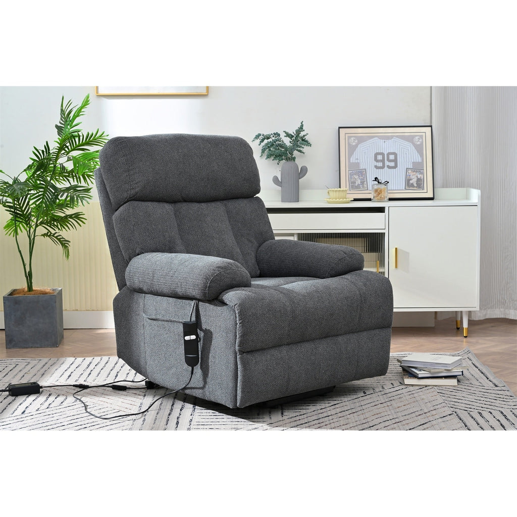 Fauteuil inclinable électrique pour personnes âgées avec télécommande, poche latérale, support ergonomique et siège spacieux