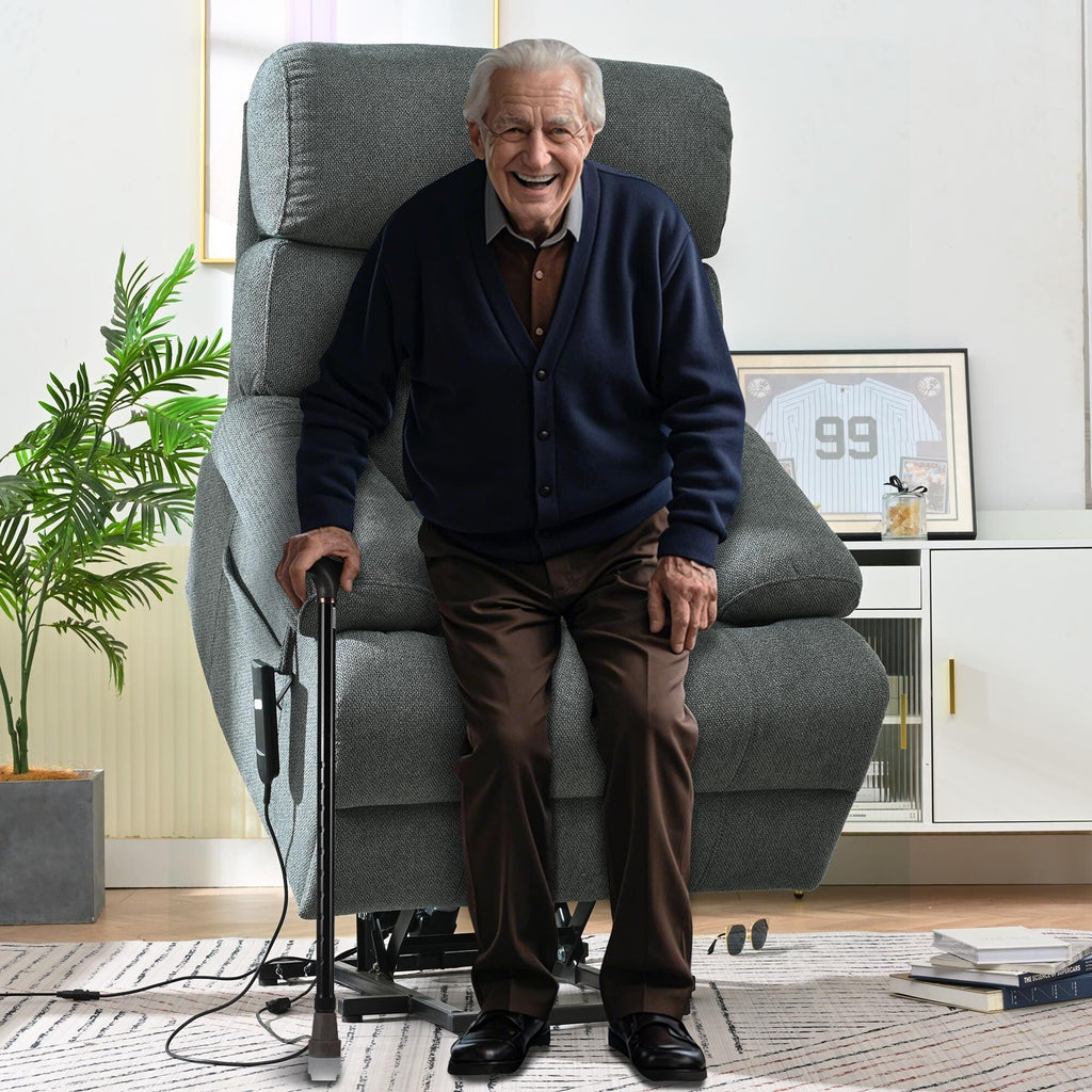 Fauteuil inclinable électrique pour personnes âgées avec télécommande, poche latérale, support ergonomique et siège spacieux