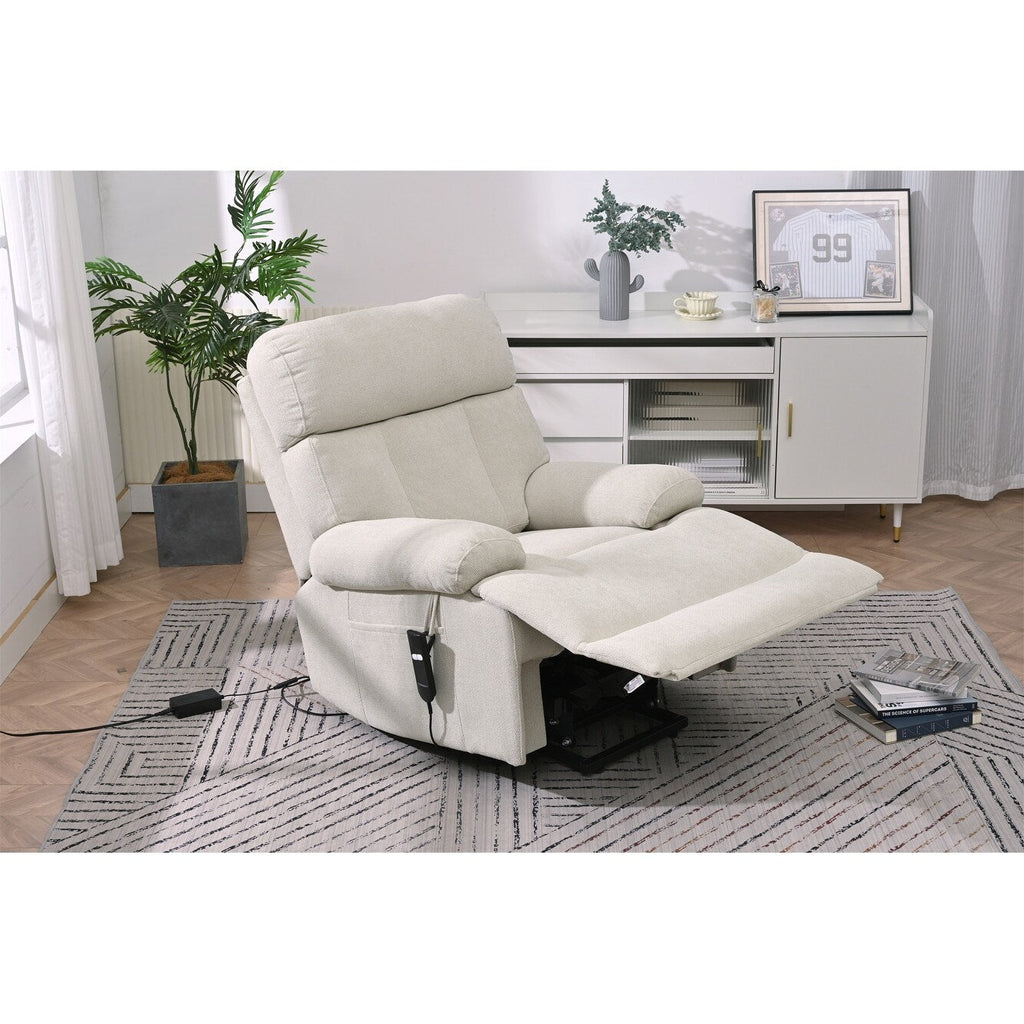 Fauteuil inclinable électrique pour personnes âgées avec télécommande, poche latérale, support ergonomique et siège spacieux