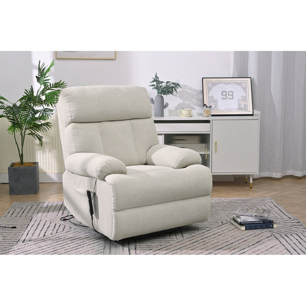 Fauteuil inclinable électrique pour personnes âgées avec télécommande, poche latérale, support ergonomique et siège spacieux