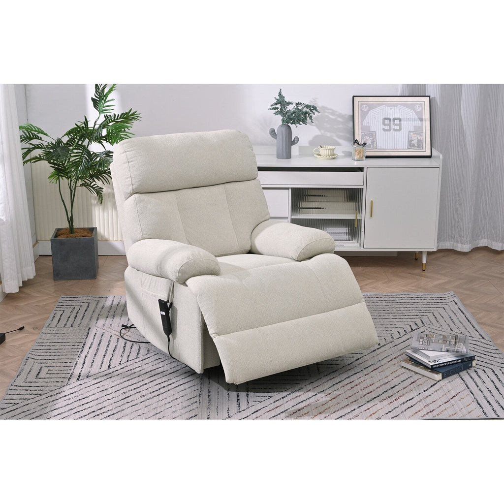 Fauteuil inclinable électrique pour personnes âgées avec télécommande, poche latérale, support ergonomique et siège spacieux