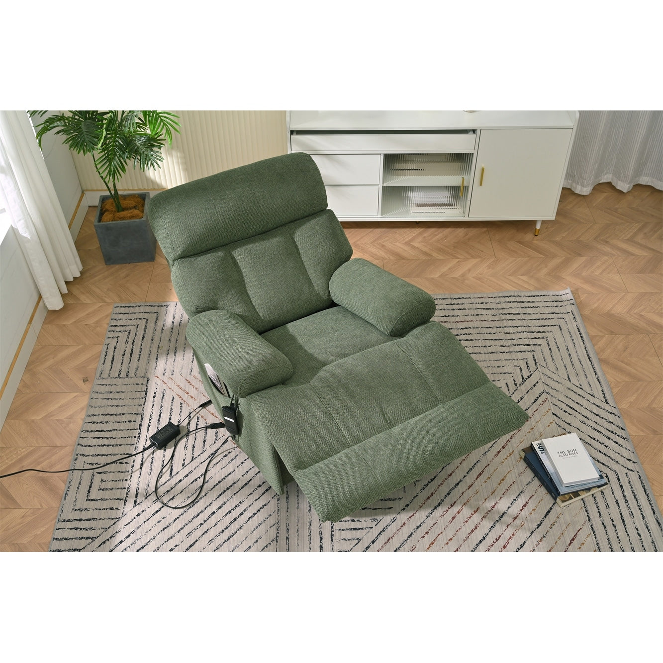 Fauteuil inclinable électrique pour personnes âgées avec télécommande, poche latérale, support ergonomique et siège spacieux