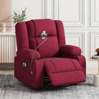 Fauteuil inclinable électrique avec massage, chauffage, porte-gobelets et support de téléphone pivotant à 360°, options d'inclinaison réglables