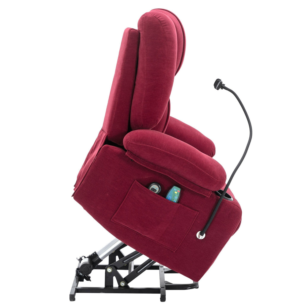 Fauteuil inclinable électrique avec massage, chauffage, porte-gobelets et support de téléphone pivotant à 360°, options d'inclinaison réglables