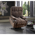 Fauteuil inclinable électrique avec deux moteurs OKIN, chauffage et massage réglables, commandes indépendantes du dossier et du repose-pieds