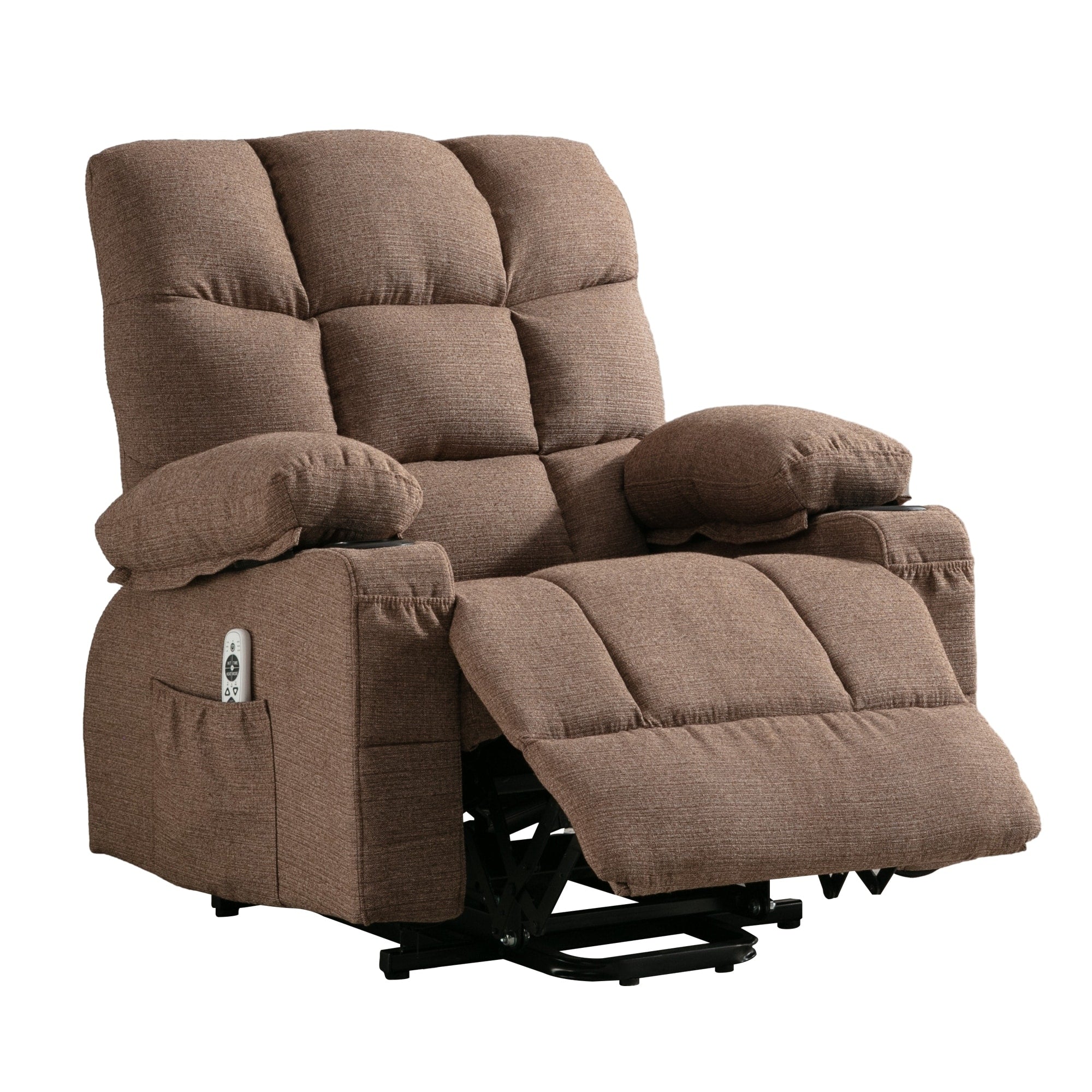 Fauteuil inclinable électrique avec chauffage, massothérapie, chargement USB et poches de rangement pratiques
