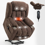 Fauteuil inclinable électrique avec massage ciblé, chauffage lombaire, double chargement USB et porte-gobelets en acier inoxydable