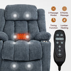 Fauteuil inclinable électrique avec massage ciblé, chauffage lombaire, double chargement USB et porte-gobelets en acier inoxydable