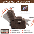 Fauteuil inclinable électrique avec massage ciblé, chauffage lombaire, double chargement USB et porte-gobelets en acier inoxydable