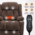 Fauteuil inclinable électrique avec massage ciblé, chauffage lombaire, double chargement USB et porte-gobelets en acier inoxydable