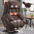 Fauteuil inclinable électrique avec massage ciblé, chauffage lombaire, double chargement USB et porte-gobelets en acier inoxydable