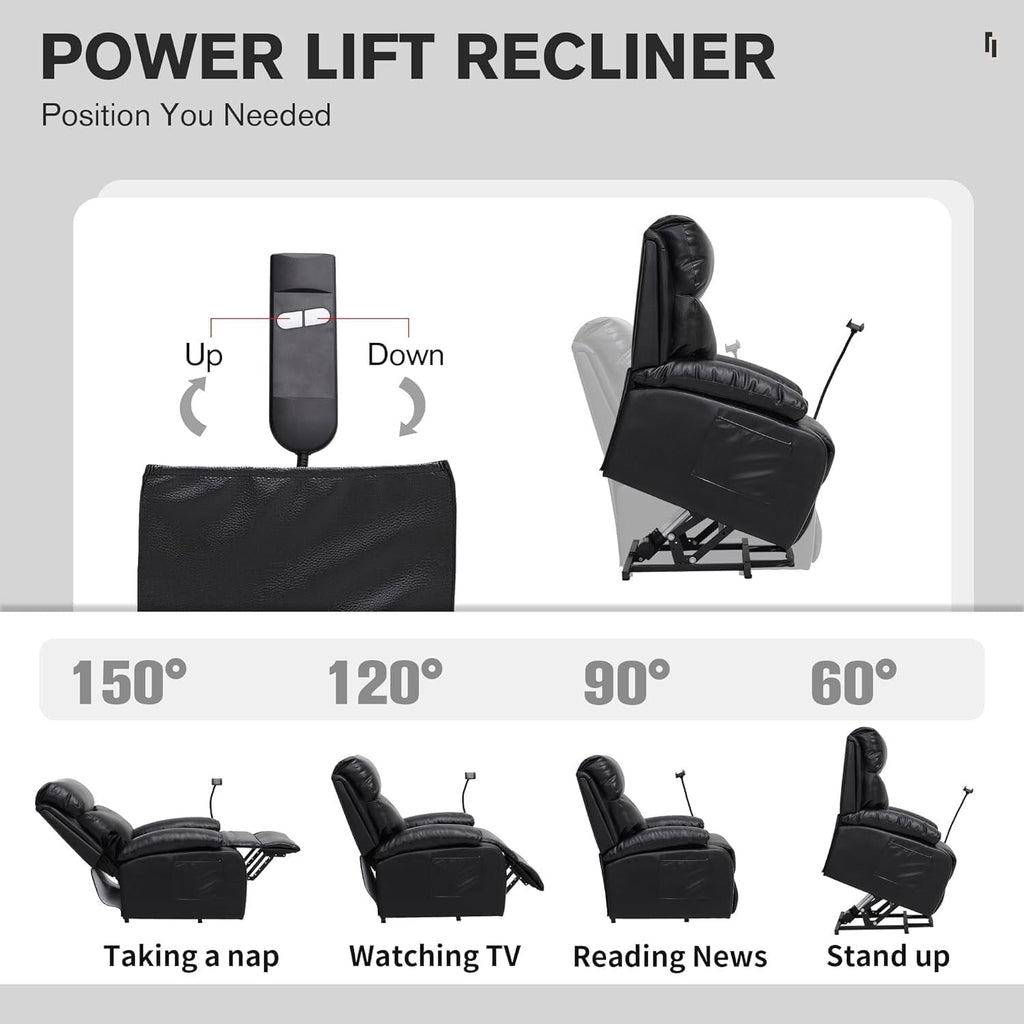Fauteuil inclinable électrique avec releveur et tissu imperméable