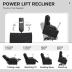 Fauteuil inclinable électrique avec releveur et tissu imperméable