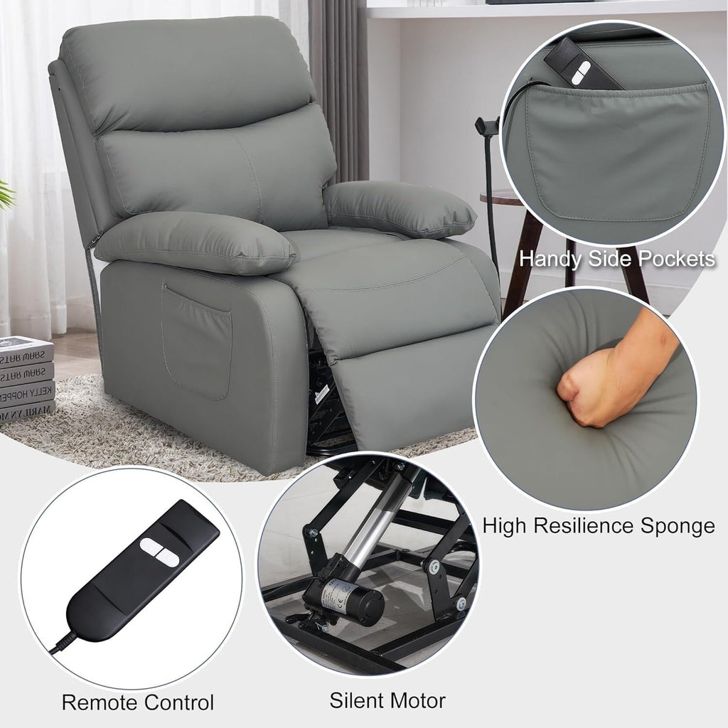 Fauteuil inclinable électrique avec releveur et tissu imperméable