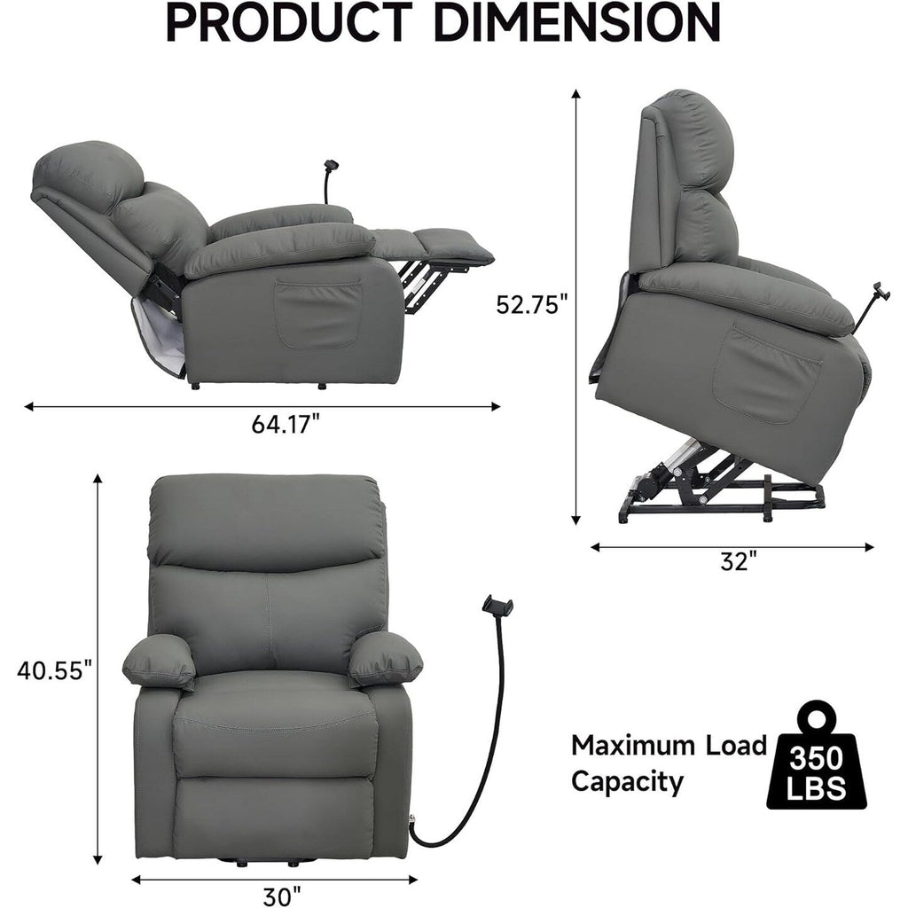 Fauteuil inclinable électrique avec releveur et tissu imperméable