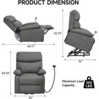 Fauteuil inclinable électrique avec releveur et tissu imperméable