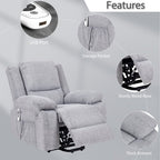 Fauteuil inclinable électrique de massage, levage multifonction, minuterie