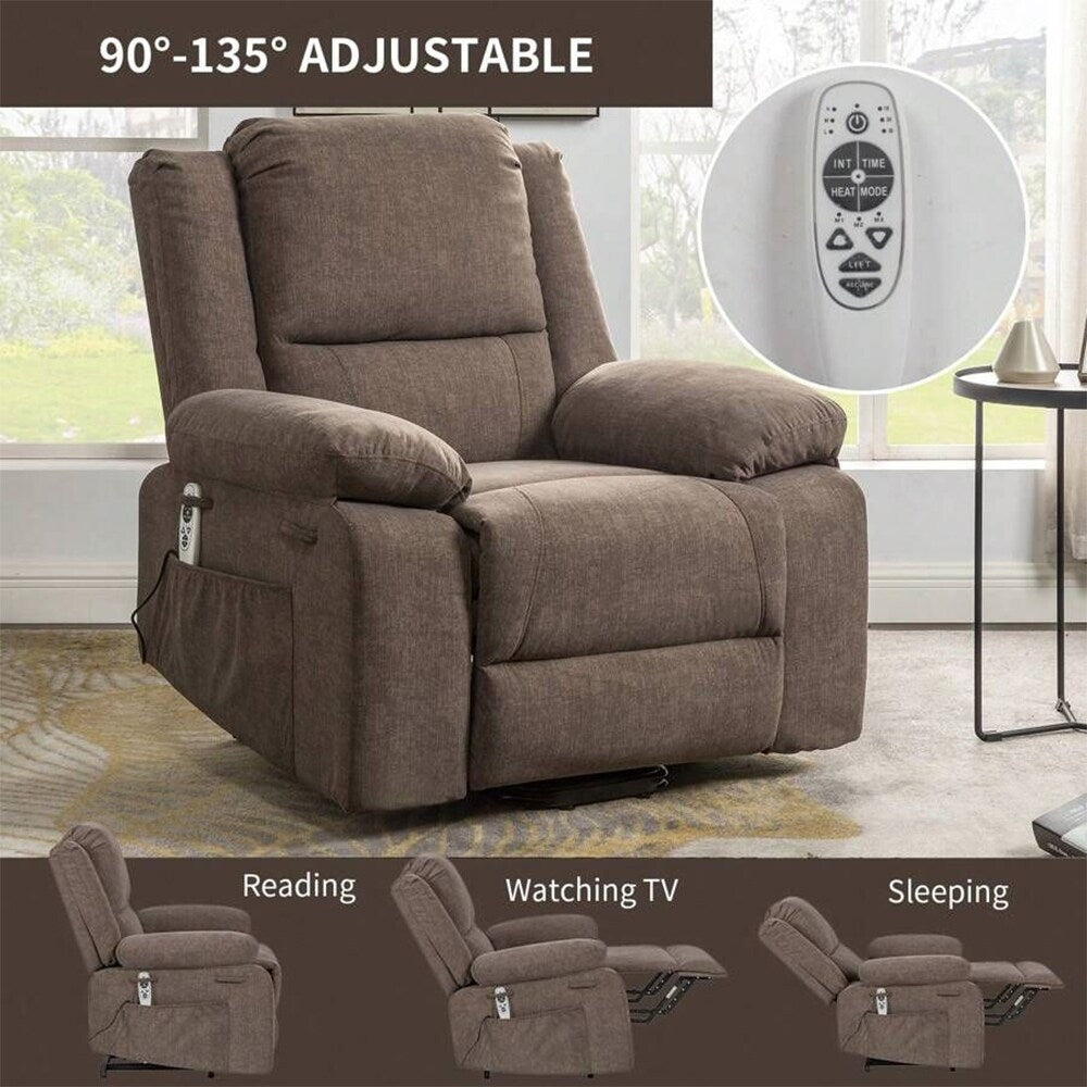 Fauteuil inclinable électrique de massage, levage multifonction, minuterie