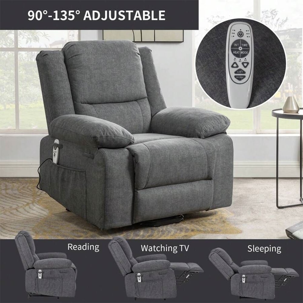 Fauteuil inclinable électrique de massage, levage multifonction, minuterie