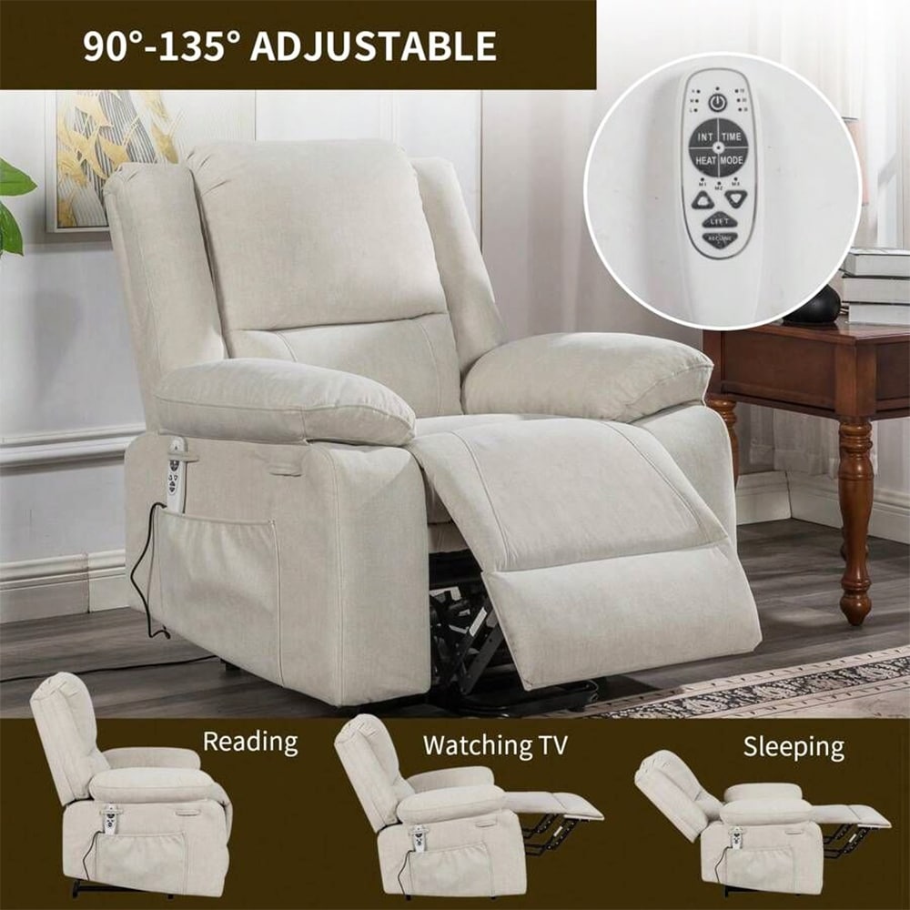 Fauteuil inclinable électrique de massage, levage multifonction, minuterie