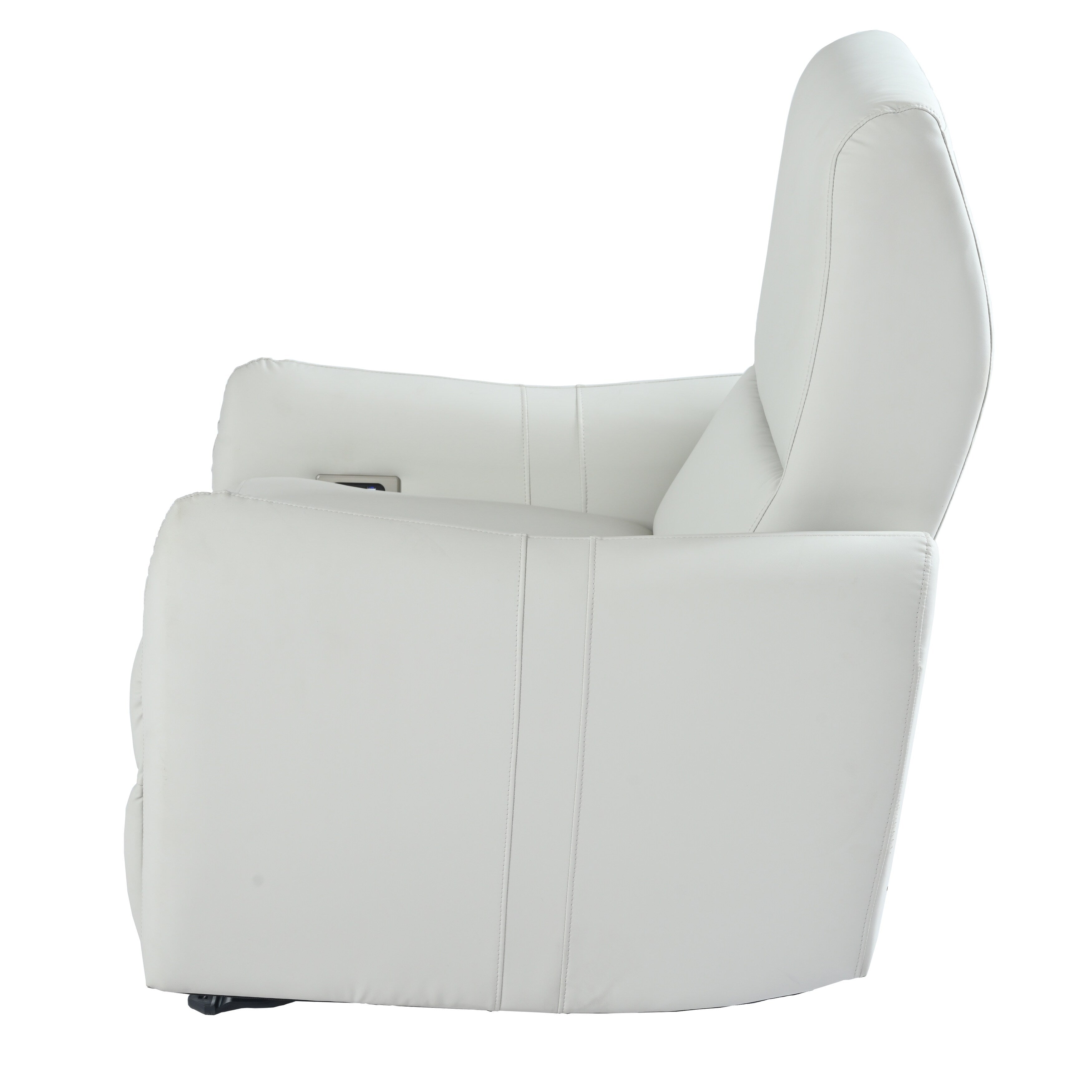 Fauteuil inclinable électrique en cuir synthétique avec ports USB et Type-C, capacité de charge de 150 kg, confortable pour les petits espaces