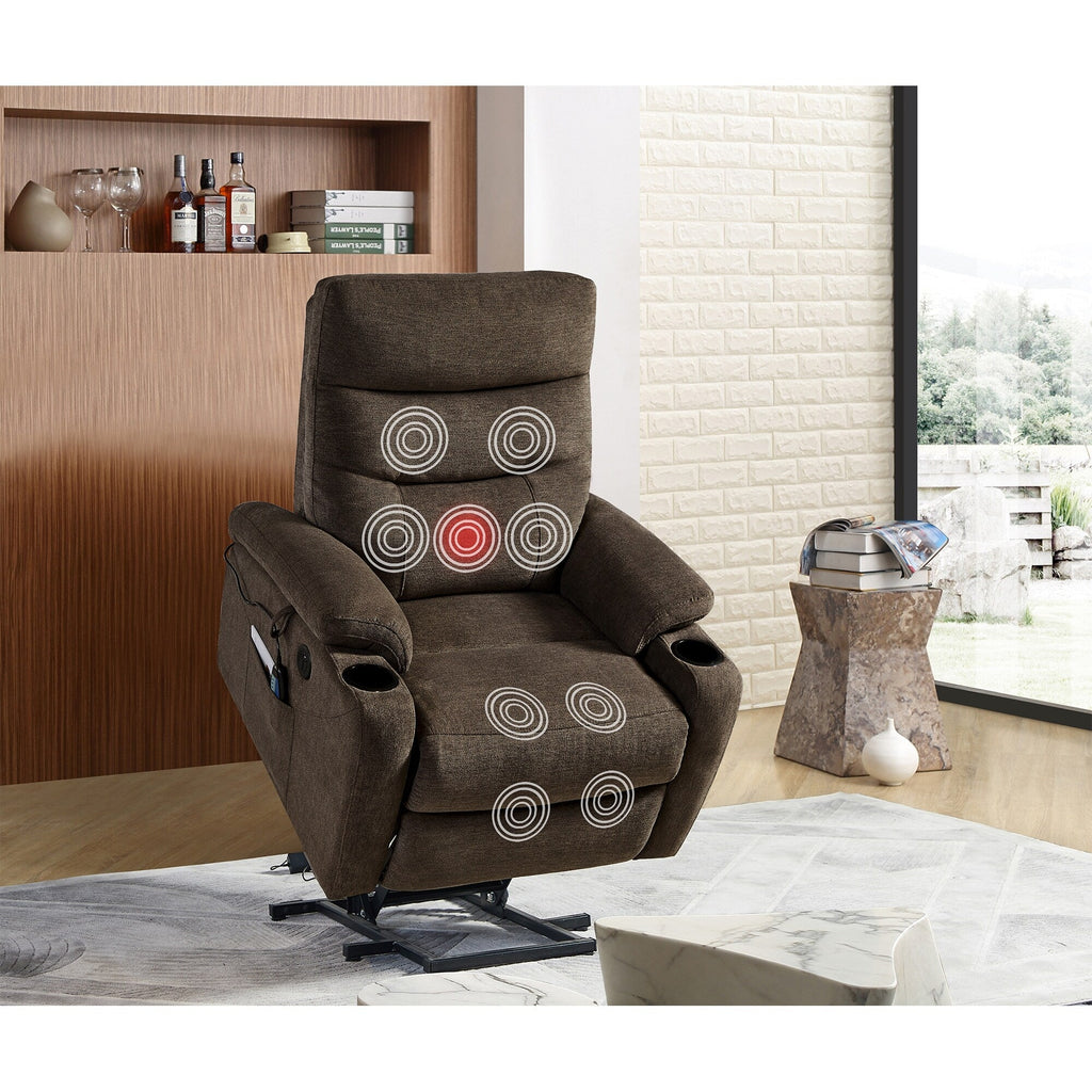 Fauteuil inclinable électrique avec relevage et massage