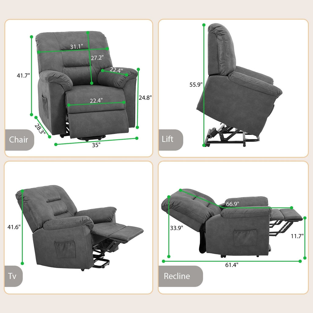 Fauteuil inclinable électrique avec releveur, fauteuil inclinable électrique avec télécommande, fauteuil inclinable électrique confortable pour personnes âgées