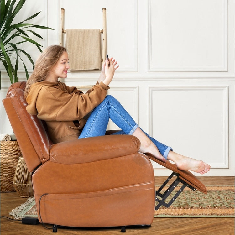 Fauteuil inclinable électrique avec releveur, fauteuil inclinable électrique avec télécommande, fauteuil inclinable électrique confortable pour personnes âgées