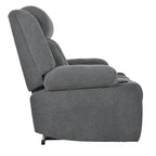 Fauteuil inclinable électrique pour personnes âgées, avec repose-pieds allongé, télécommande, poches latérales et 2 porte-gobelets.