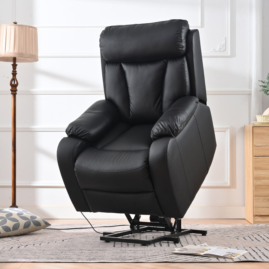 Fauteuil inclinable électrique pour personnes âgées, siège inclinable réglable avec poche latérale et télécommande.