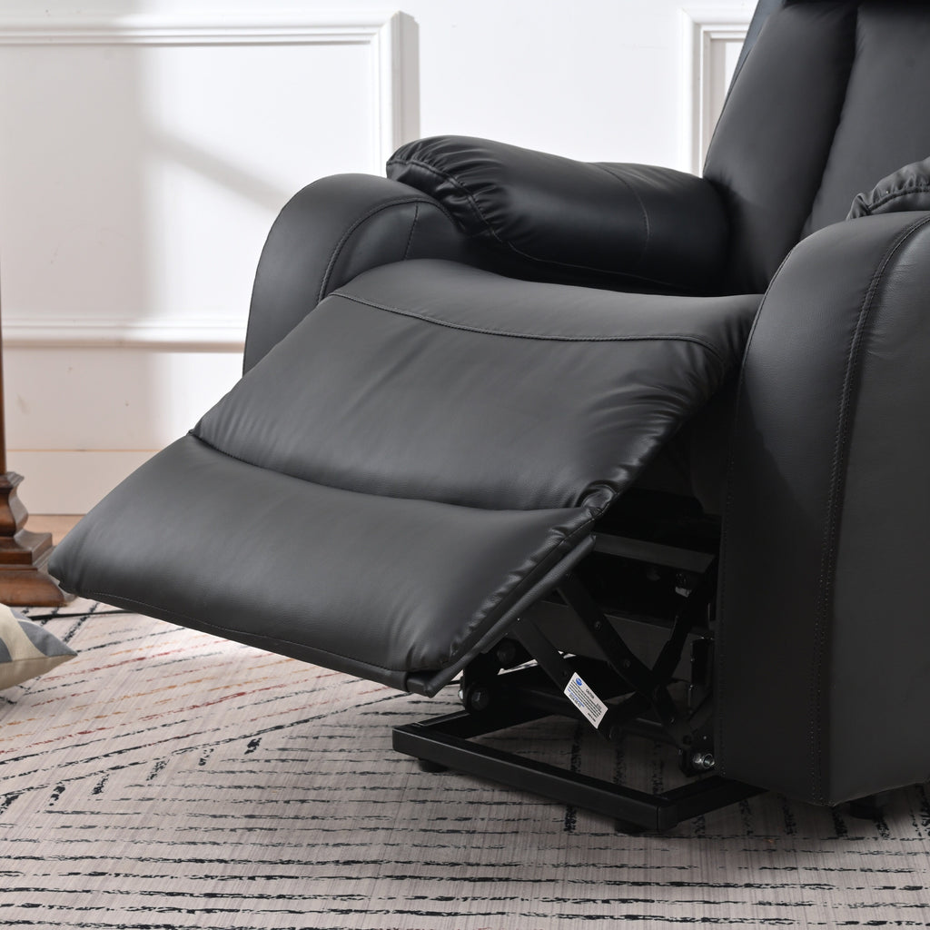 Fauteuil inclinable électrique pour personnes âgées, siège inclinable réglable avec poche latérale et télécommande.