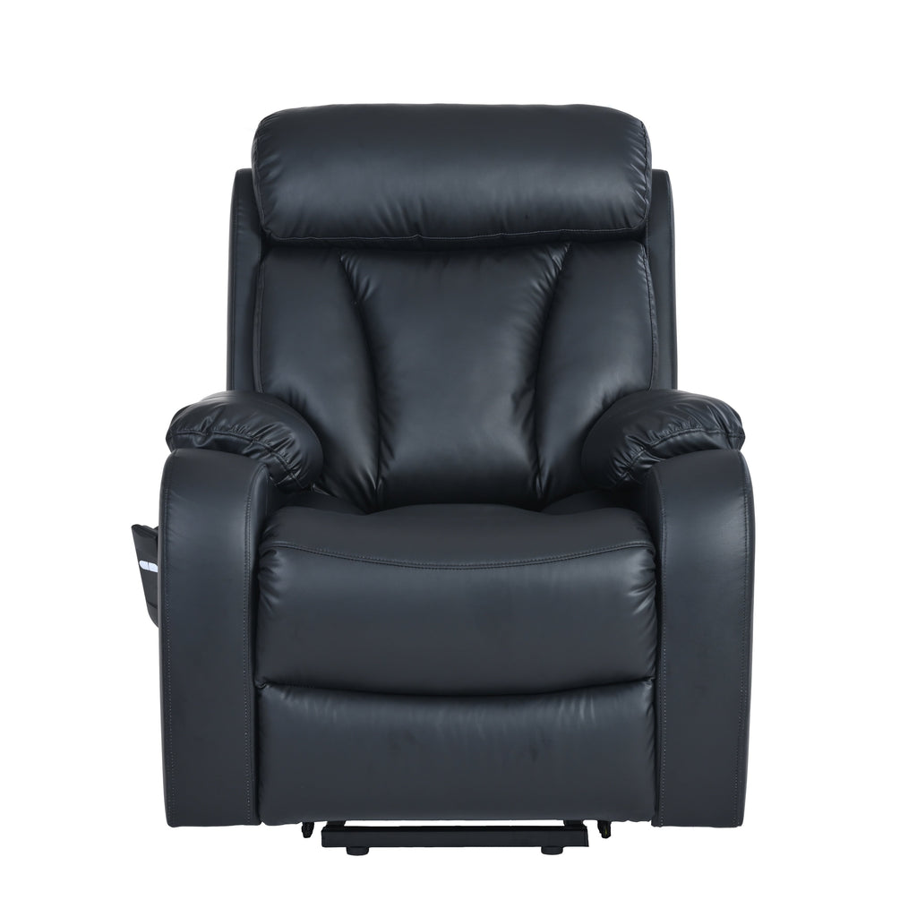 Fauteuil inclinable électrique pour personnes âgées, siège inclinable réglable avec poche latérale et télécommande.