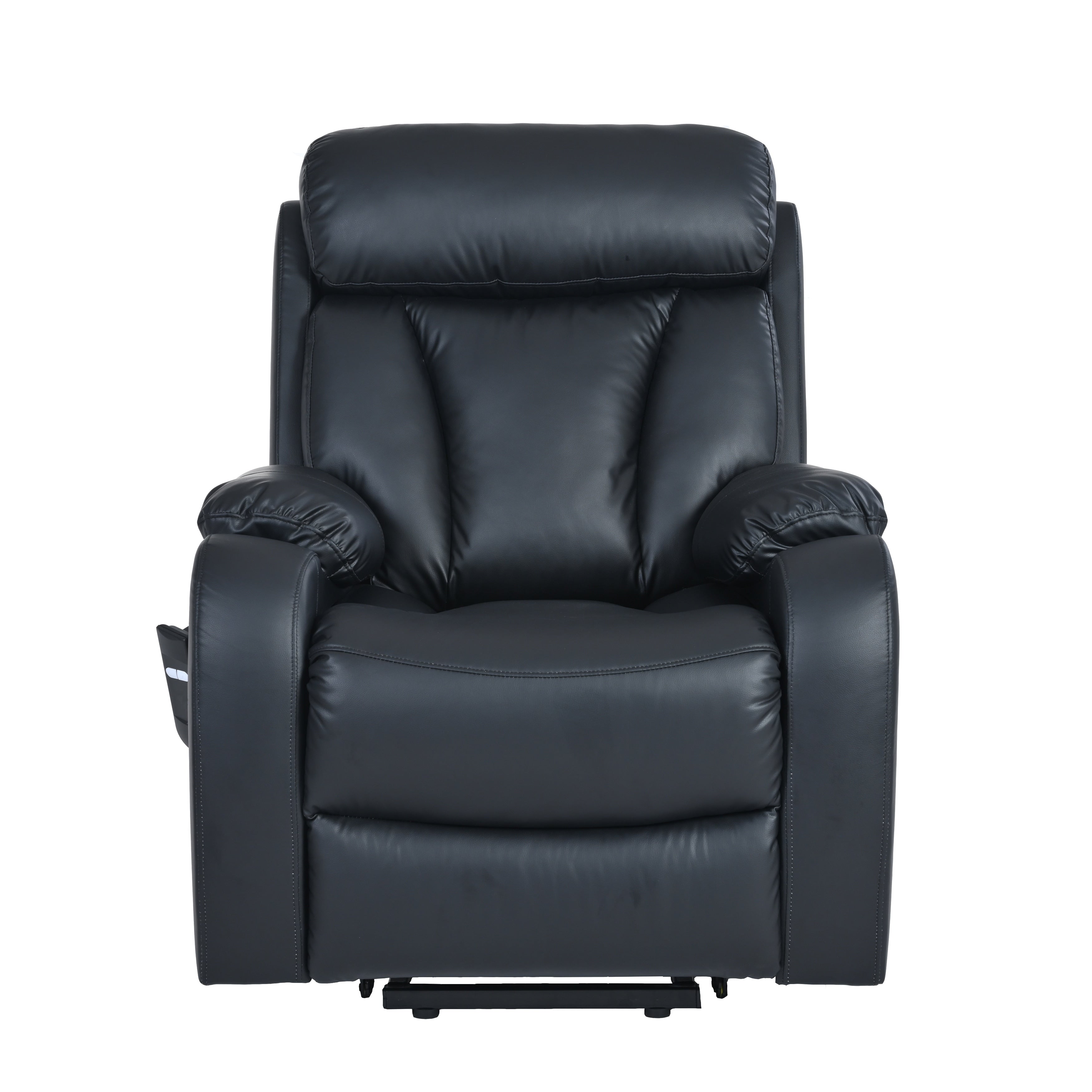 Fauteuil inclinable électrique pour personnes âgées, siège inclinable réglable avec poche latérale et télécommande.