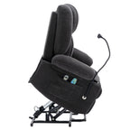 Fauteuil inclinable électrique avec massage, chauffage, support de téléphone 360°, poches latérales et porte-gobelets pour personnes âgées