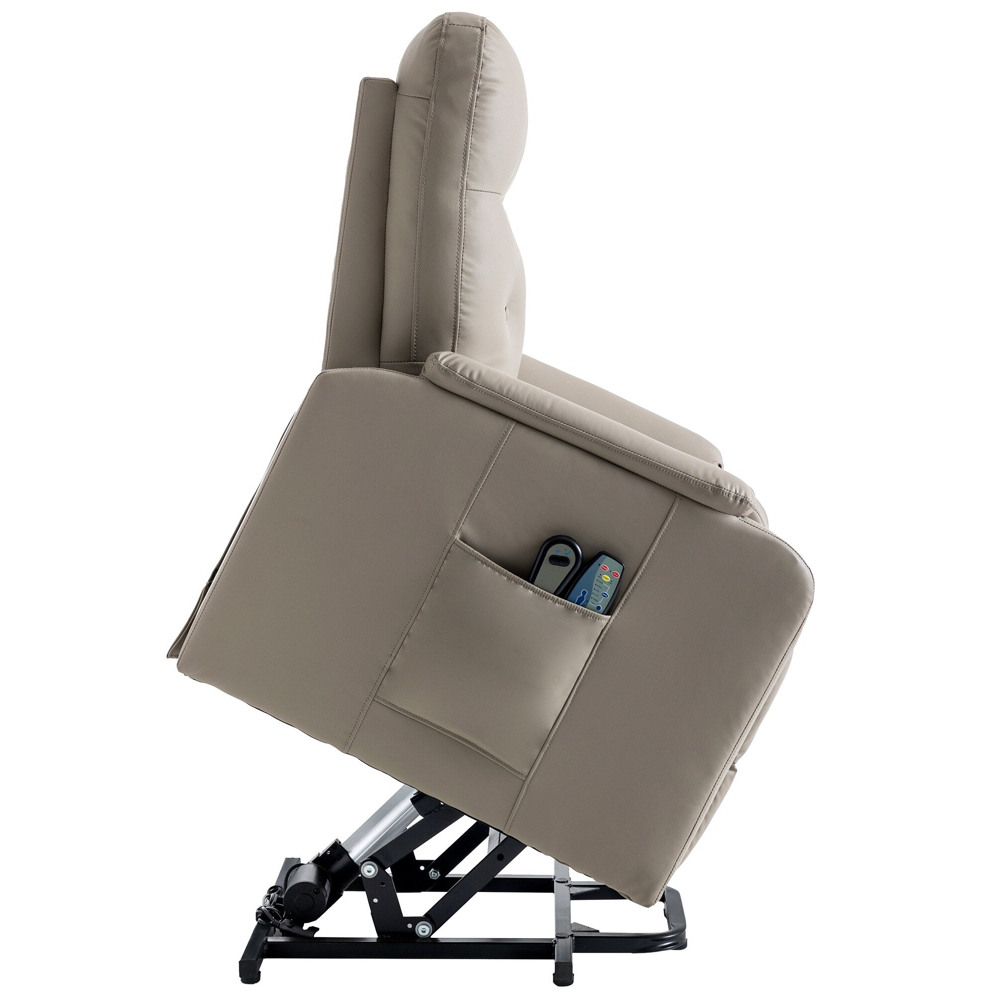 Fauteuil inclinable électrique avec massage et chauffage, poche latérale pratique pour seniors et adultes