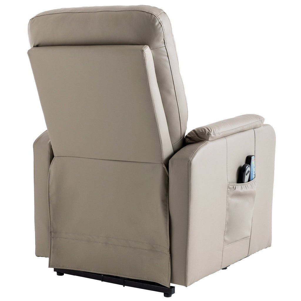 Fauteuil inclinable électrique avec massage et chauffage, poche latérale pratique pour seniors et adultes