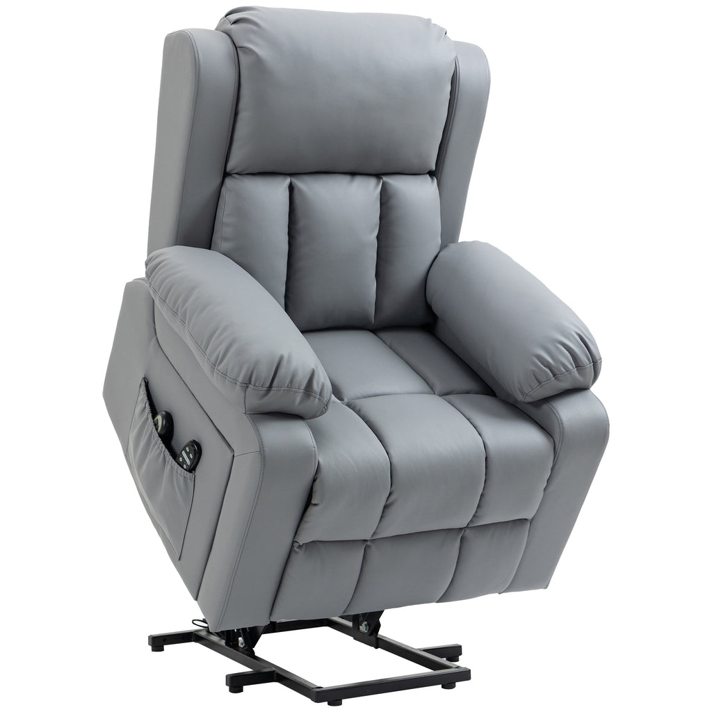 Fauteuil inclinable électrique avec massage par vibration, chauffage, télécommande et poches latérales