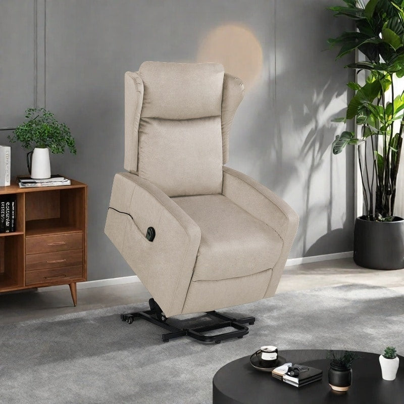 Fauteuil inclinable électrique avec télécommande, soutien confortable du dos, des lombaires et des jambes, aide à la station debout, poche latérale