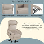 Fauteuil inclinable électrique avec télécommande, soutien confortable du dos, des lombaires et des jambes, aide à la station debout, poche latérale
