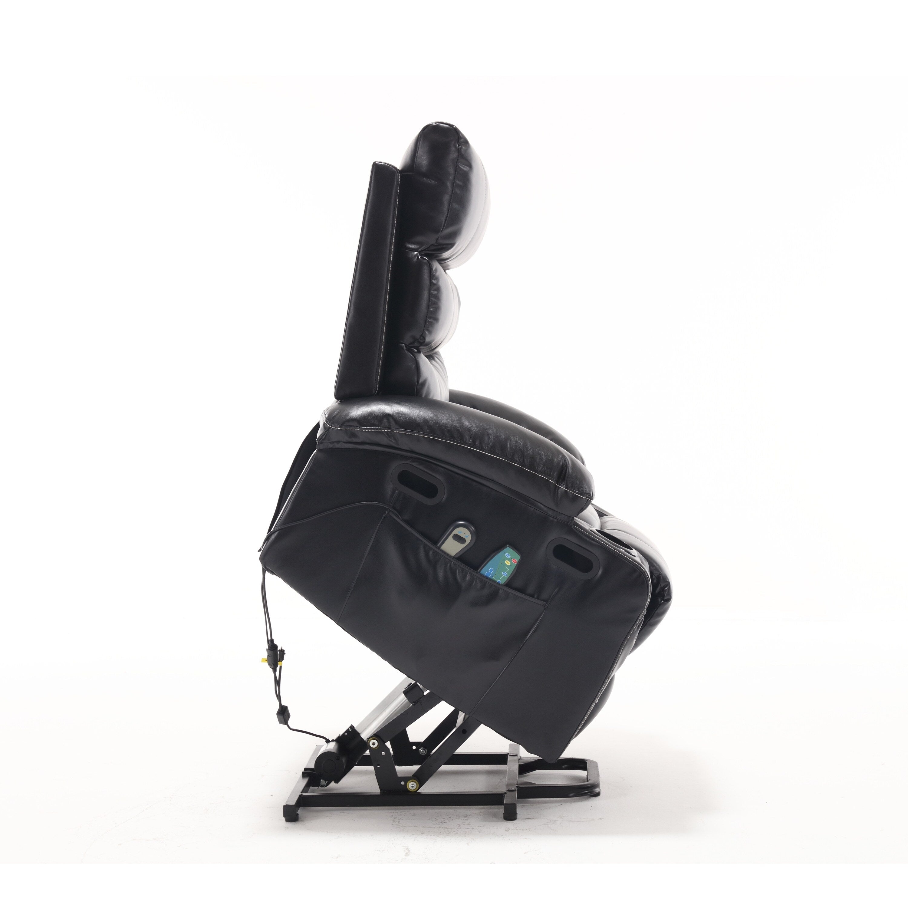 Canapé inclinable électrique avec massage par vibrations à 8 points, chauffage, minuterie réglable, télécommande et porte-gobelet