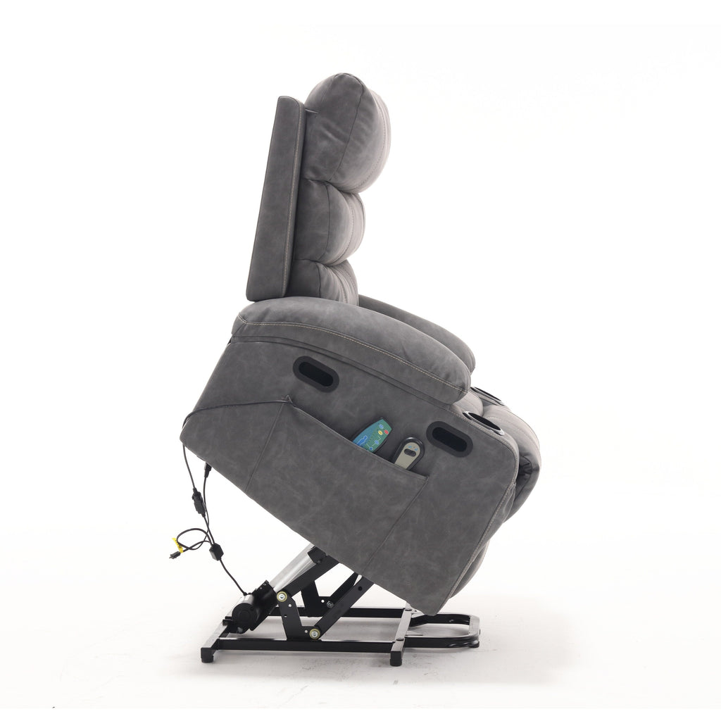 Canapé inclinable électrique avec massage par vibrations à 8 points, chauffage, minuterie réglable, télécommande et porte-gobelet