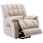 Fauteuil inclinable électrique avec chauffage, massage et rangement latéral pour salon ou chambre