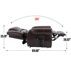 Fauteuil inclinable électrique avec deux moteurs, massage chauffant, ports de charge USB et inclinaison infinie pour les personnes âgées