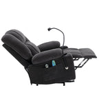 Fauteuil inclinable électrique avec chauffage, massage, support de téléphone 360°, porte-gobelets et poches latérales pour personnes âgées