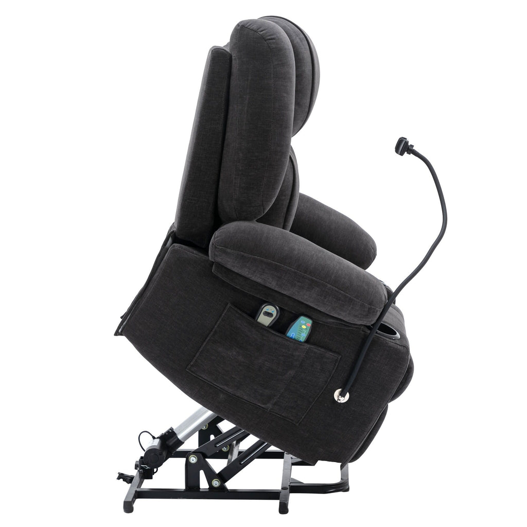 Fauteuil inclinable électrique avec massage, chauffage, porte-gobelets et pivot