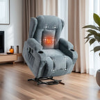 Fauteuil inclinable électrique avec massage, chauffage, positions réglables, chargement USB et poches de rangement pratiques