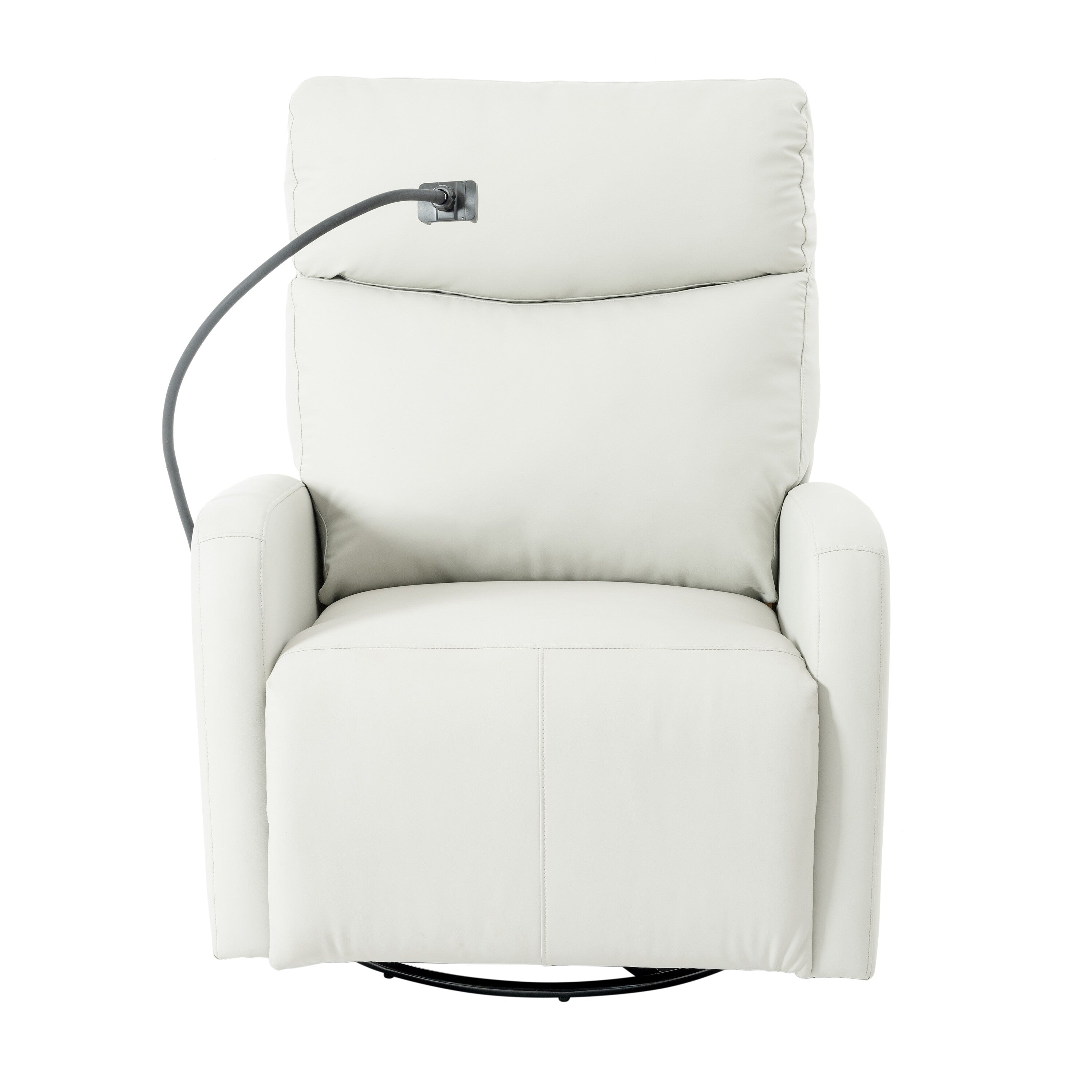 Fauteuil inclinable électrique pivotant à 270°, ports USB et repose-pieds réglable pour salon et chambre d'enfant