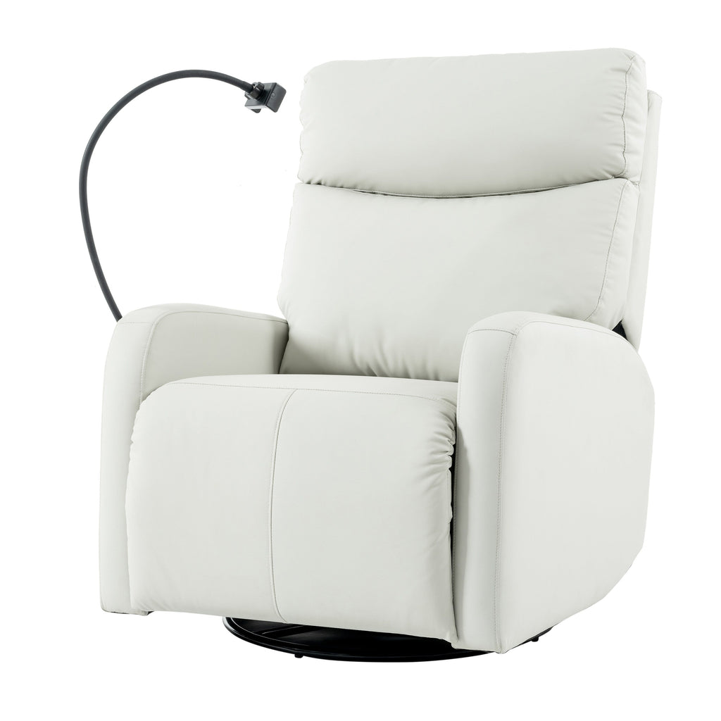 Fauteuil inclinable électrique pivotant à 270°, ports USB et repose-pieds réglable pour salon et chambre d'enfant