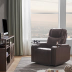 Fauteuil inclinable électrique avec port USB, plateau pivotant et rangement pour accoudoirs