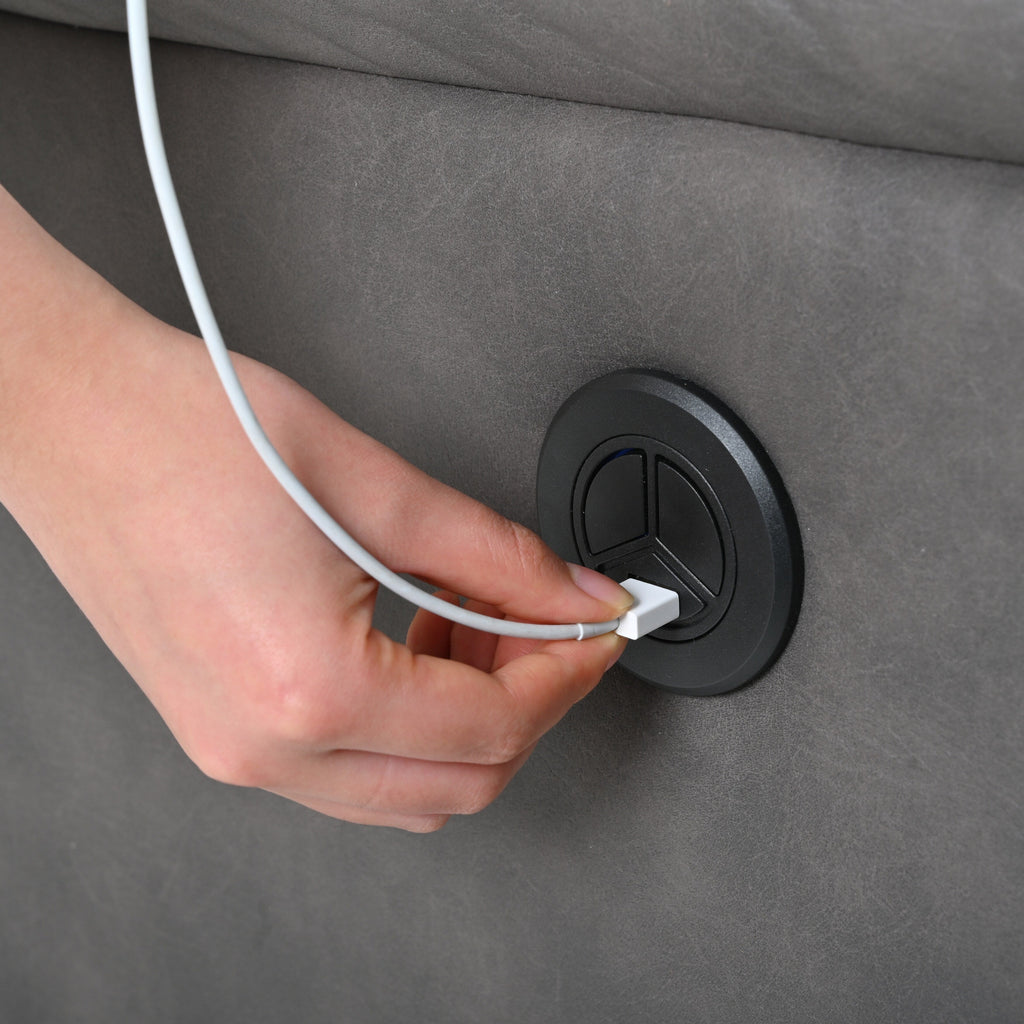 Fauteuil inclinable électrique avec port USB, panneau de commande latéral et dossier confortable, idéal pour les petits espaces